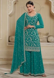 Embroidered chinon chiffon Pakistani suit festive wear