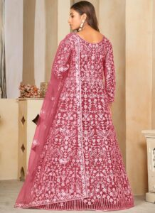 Royal Net Embroidered Anarkali Suit elegant party wear Back View