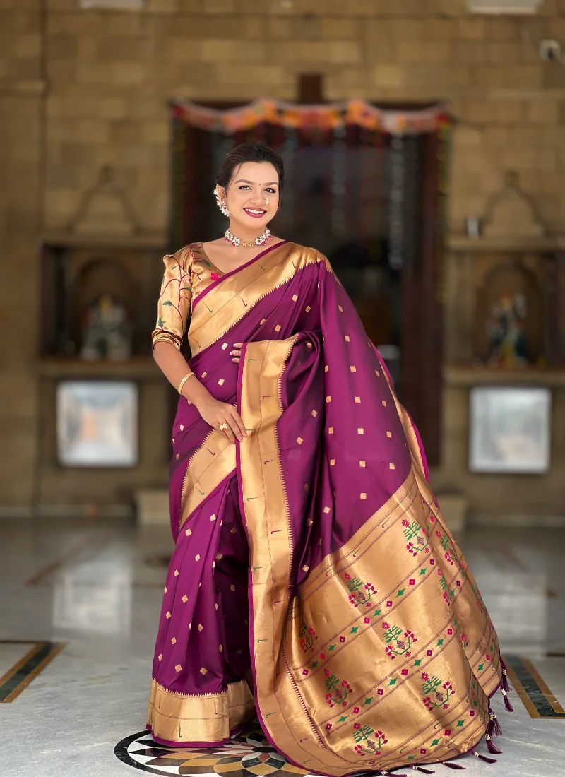 wine-soft-Paithani-silk-saree-with-zari-slpr135-m